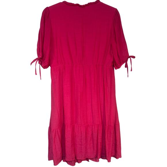 NWT Marissa Olivia Women’s Sz Large Pink Midi Dress Ruffle Skirt Church Casual - Picture 7 of 7